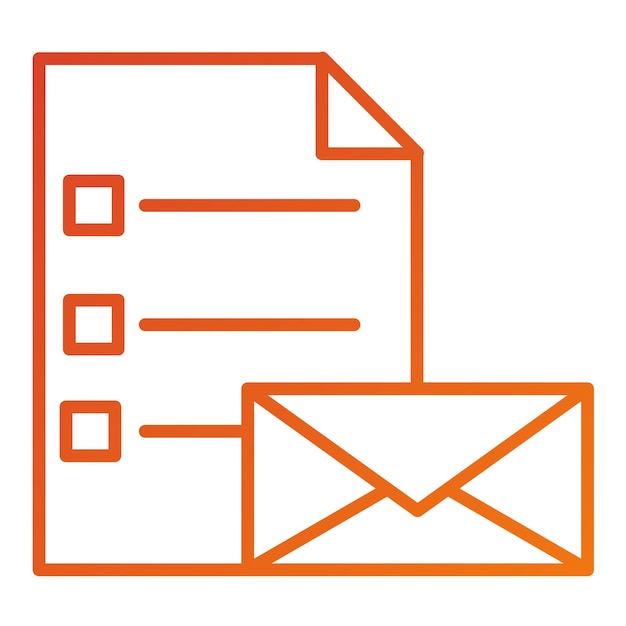 Diseño vectorial Estilo del icono de la lista de correo electrónico