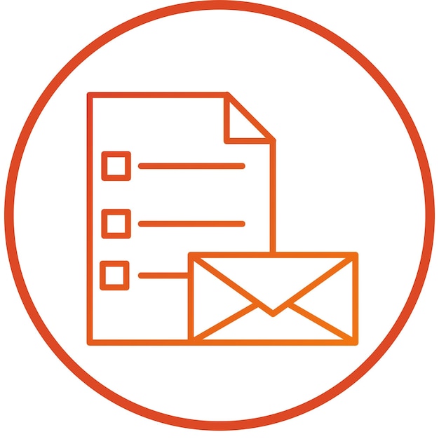 Diseño vectorial Estilo del icono de la lista de correo electrónico