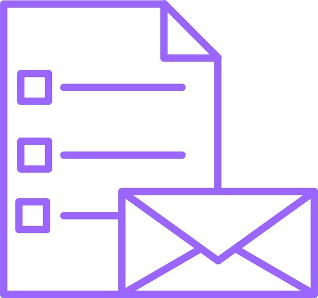 Diseño vectorial Estilo del icono de la lista de correo electrónico