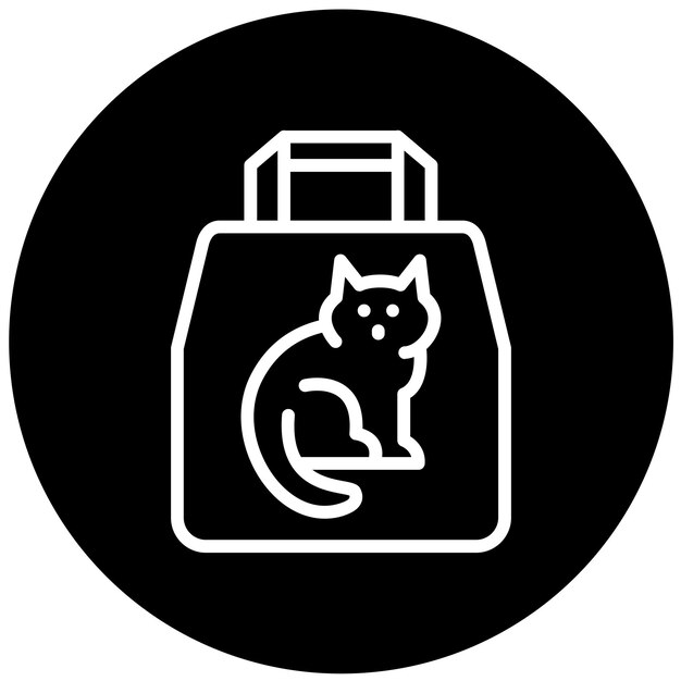 Diseño vectorial del estilo del icono de la litter de gato