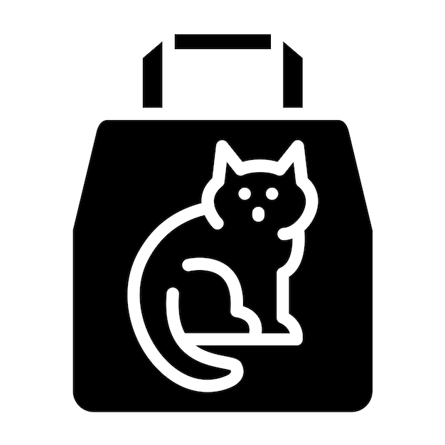 Diseño vectorial del estilo del icono de la litter de gato