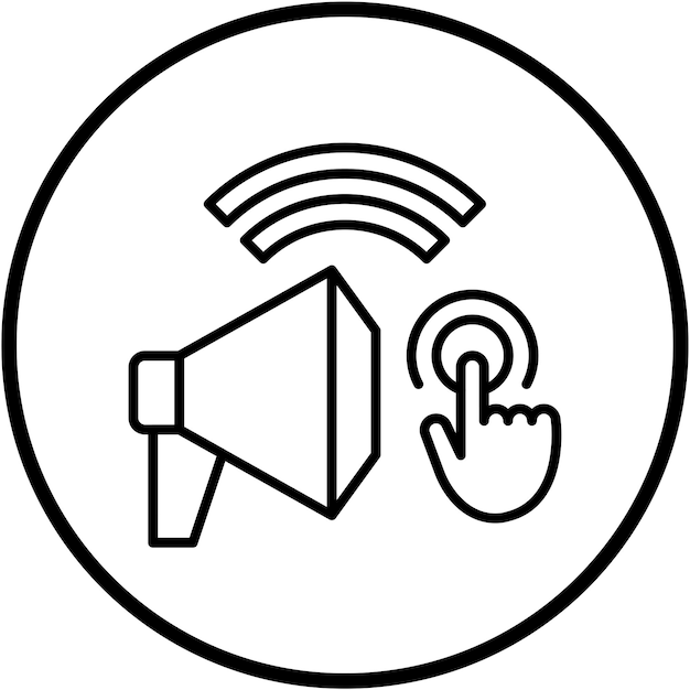 Diseño vectorial de estilo de icono de llamada a la acción