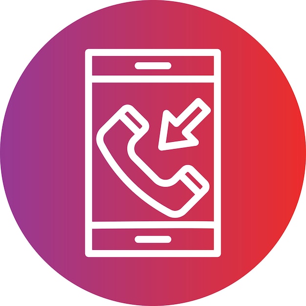 Diseño vectorial de estilo de icono de llamada entrante