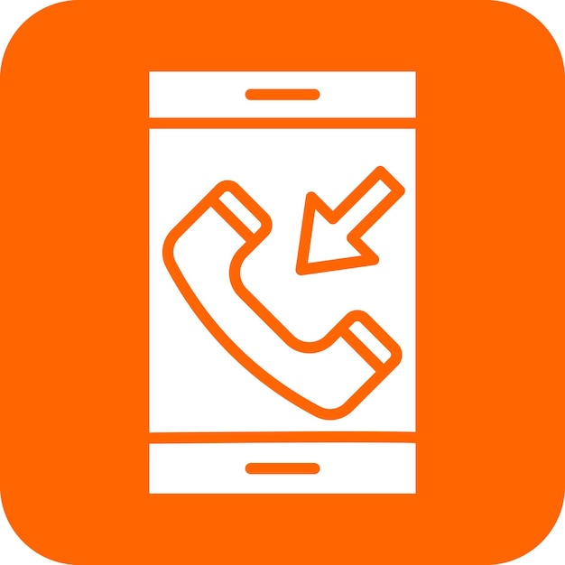 Diseño vectorial de estilo de icono de llamada entrante