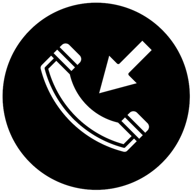 Diseño vectorial de estilo de icono de llamada entrante