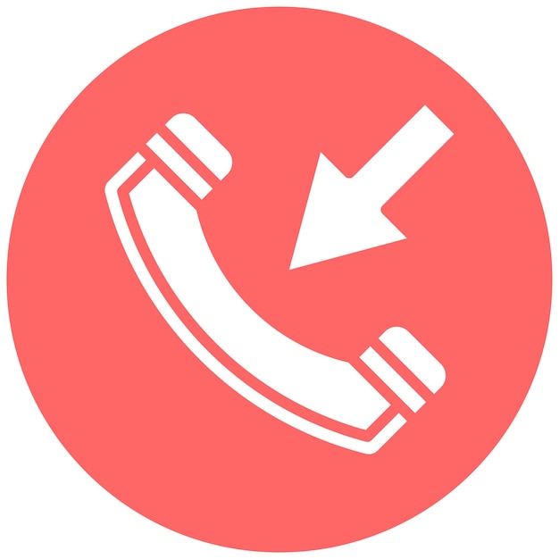Diseño vectorial de estilo de icono de llamada entrante