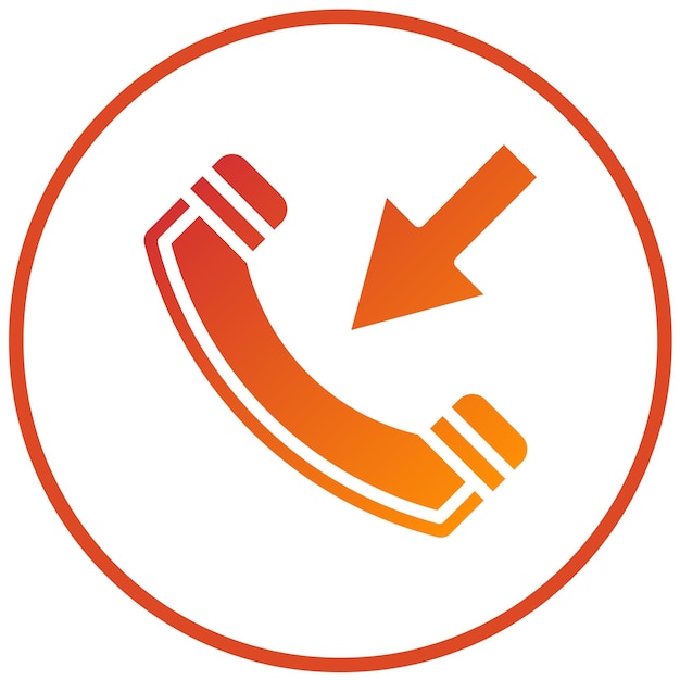 Diseño vectorial de estilo de icono de llamada entrante