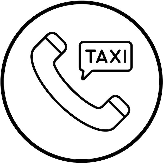 Diseño vectorial Estilo del icono de llamada de taxi