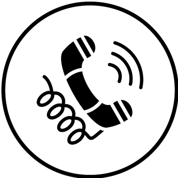 Diseño vectorial Estilo del icono de la llamada telefónica
