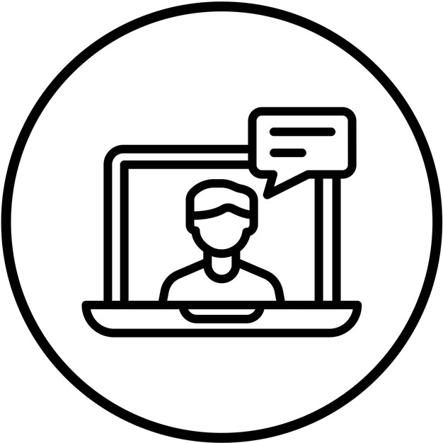 Diseño vectorial de estilo de icono de llamada de video
