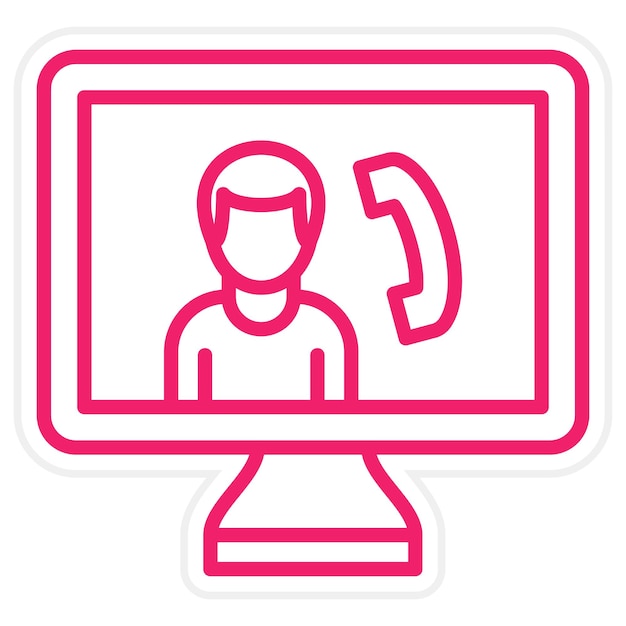 Diseño vectorial de estilo de icono de llamada de video