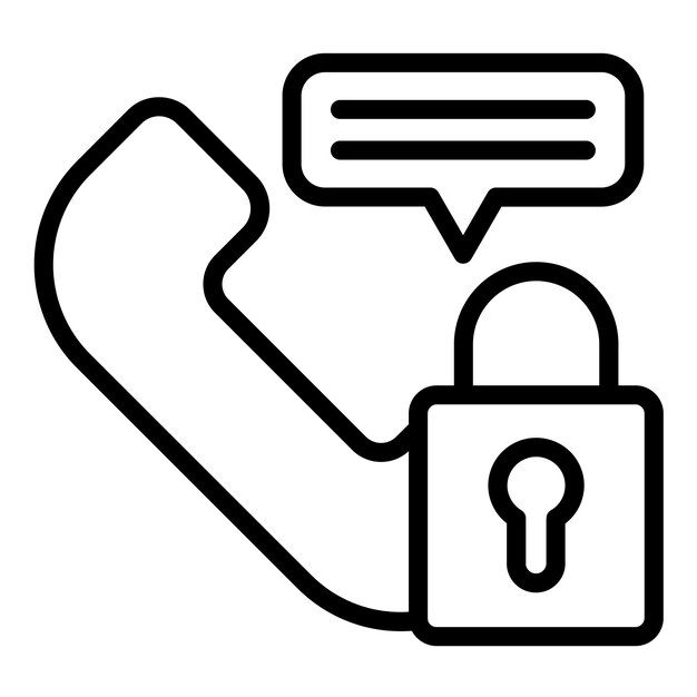 Diseño vectorial Estilo de icono de llamada de voz encriptada