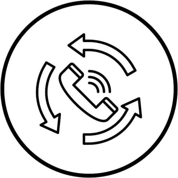 Diseño vectorial Estilo de icono de llamada de vuelta