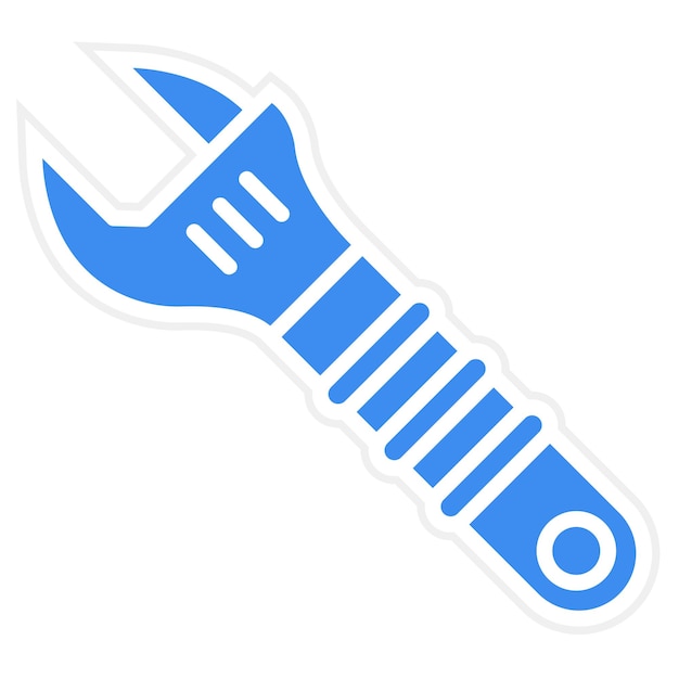 Diseño vectorial Estilo del icono de la llave ajustable