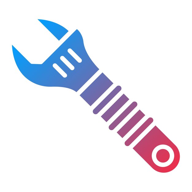 Diseño vectorial Estilo del icono de la llave ajustable