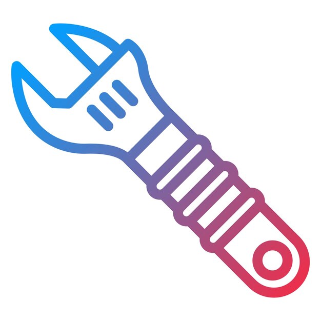 Diseño vectorial Estilo del icono de la llave ajustable