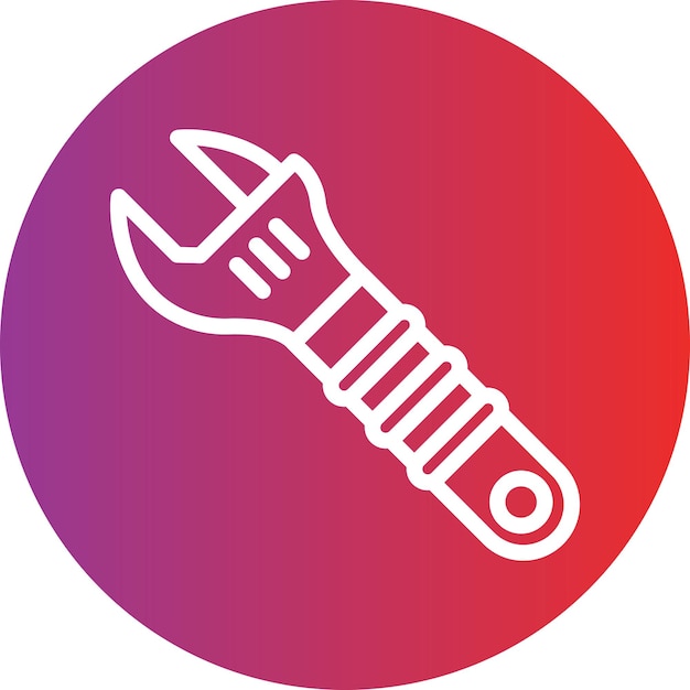 Diseño vectorial Estilo del icono de la llave ajustable