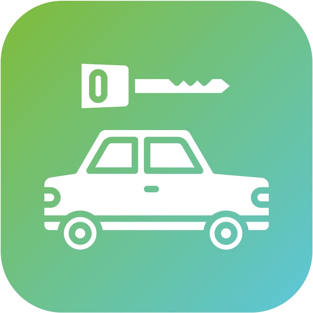 Diseño vectorial del estilo del icono de la llave del coche