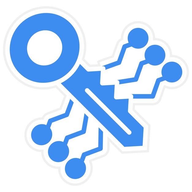 Diseño vectorial Estilo del icono de la llave digital