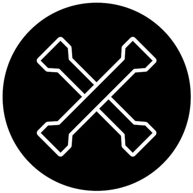 Diseño vectorial del estilo del icono de la llave de la tuerca