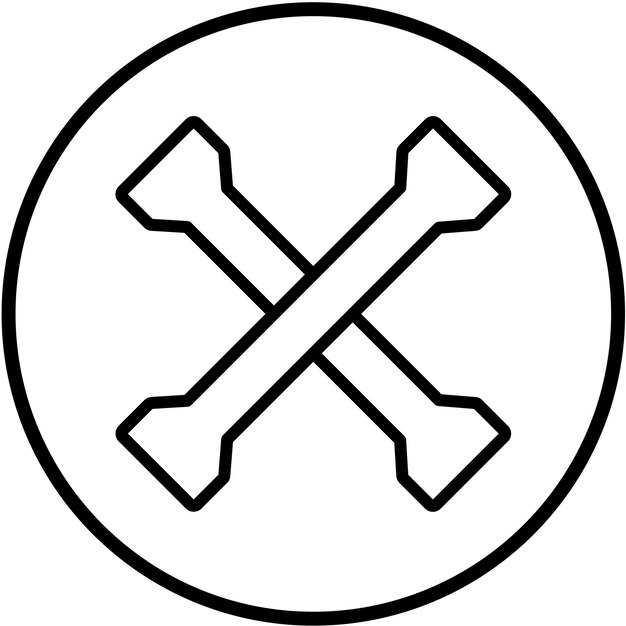 Diseño vectorial del estilo del icono de la llave de la tuerca
