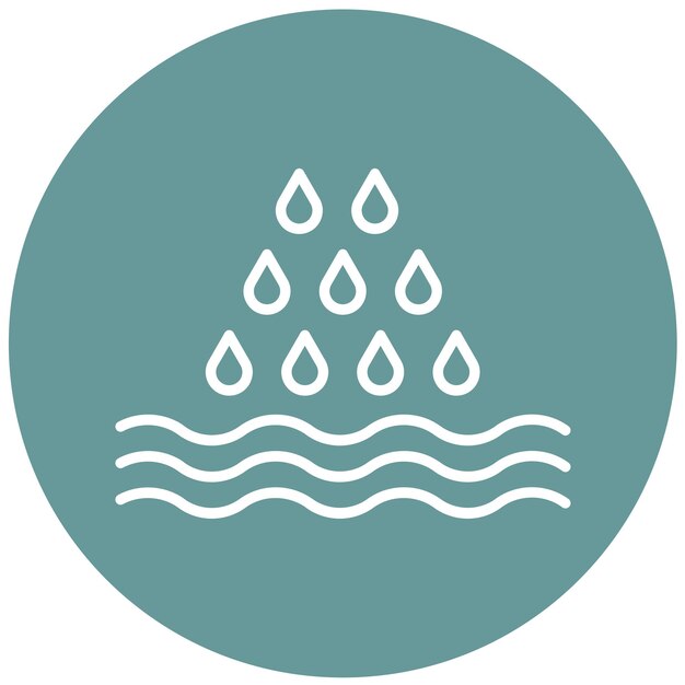 Diseño vectorial Estilo del icono de la lluvia del océano
