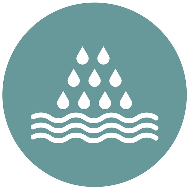 Diseño vectorial Estilo del icono de la lluvia del océano
