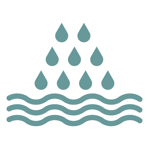 Diseño vectorial Estilo del icono de la lluvia del océano