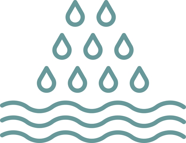 Diseño vectorial Estilo del icono de la lluvia del océano
