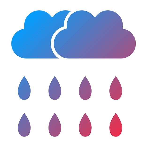 Diseño vectorial Estilo de icono de lluvia