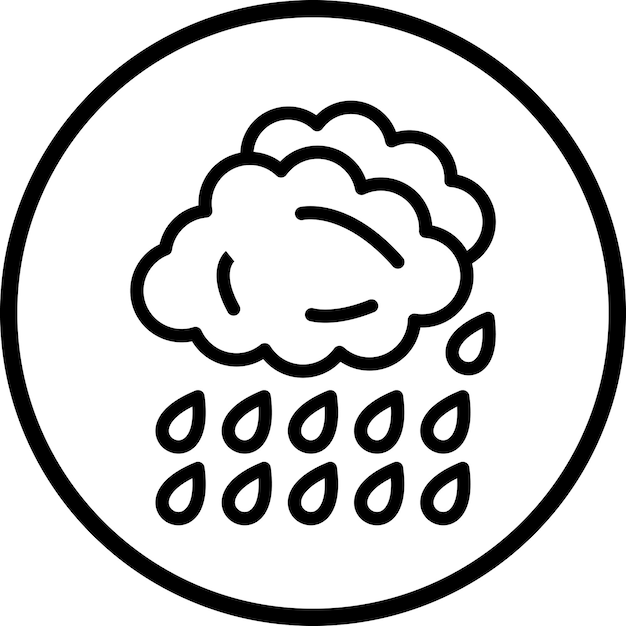 Diseño vectorial Estilo del icono de la lluvia