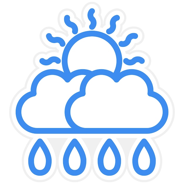 Diseño vectorial Estilo del icono de lluvia