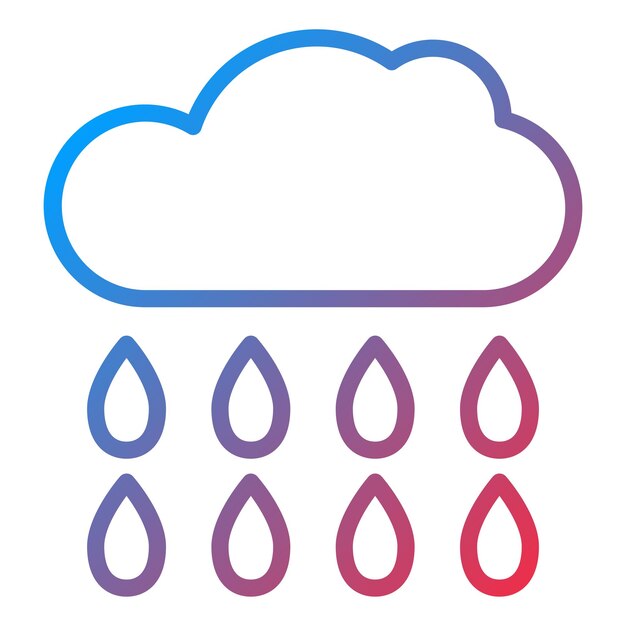 Diseño vectorial Estilo de icono de lluvia