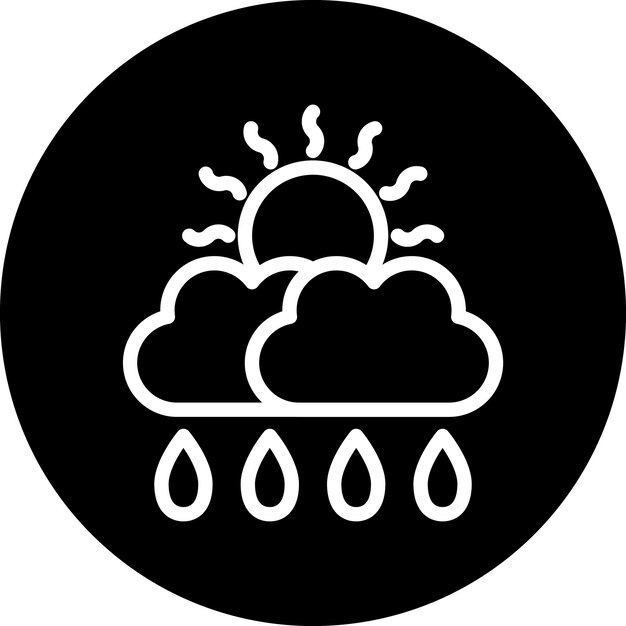 Vector diseño vectorial estilo del icono de lluvia