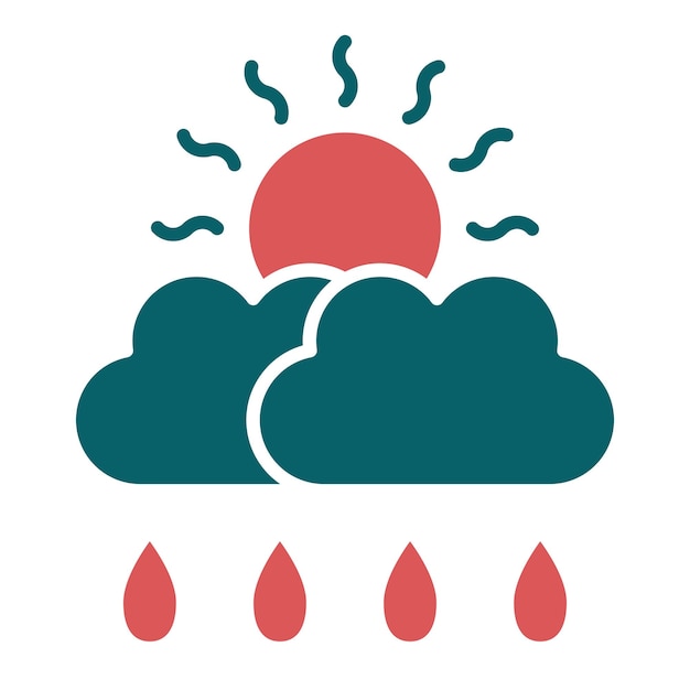 Diseño vectorial Estilo del icono de lluvia
