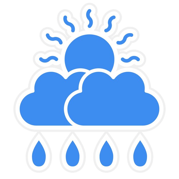 Diseño vectorial estilo del icono de lluvia