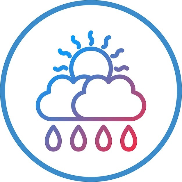 Diseño vectorial Estilo del icono de lluvia