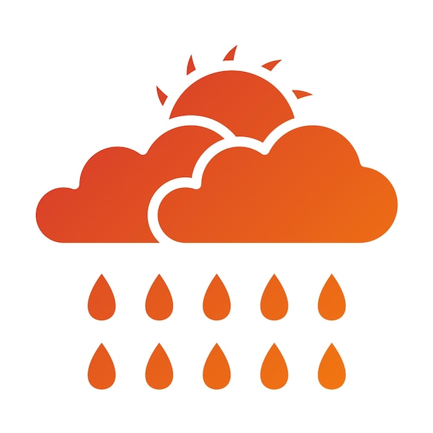 Diseño vectorial Estilo del icono de lluvia