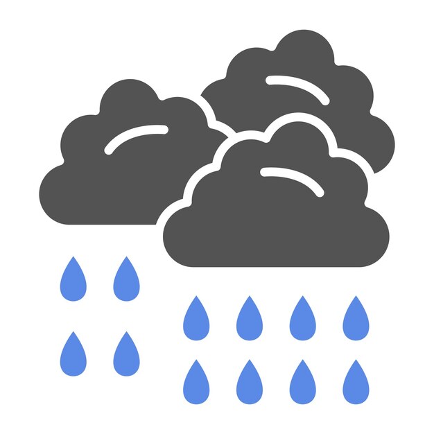 Diseño vectorial Estilo de icono de lluvia