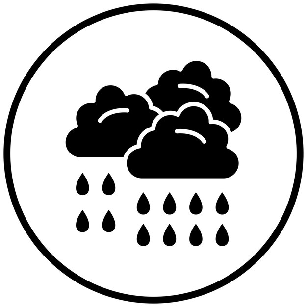 Diseño vectorial Estilo de icono de lluvia