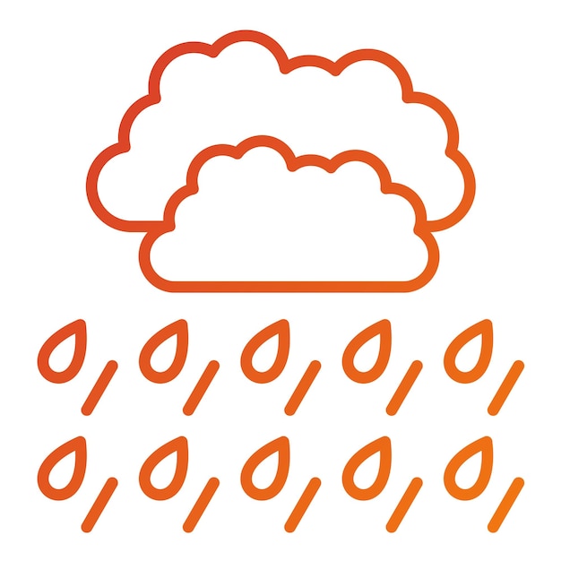 Diseño vectorial Estilo del icono de la lluvia