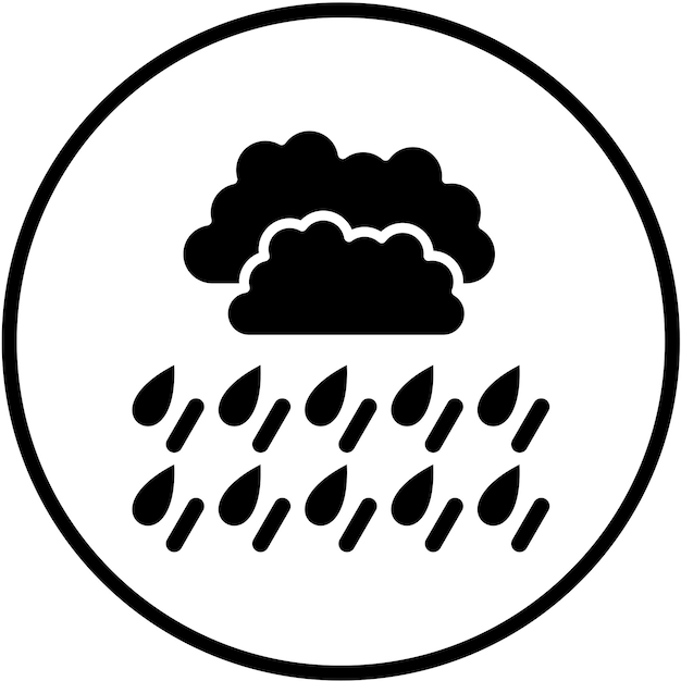 Diseño vectorial Estilo del icono de la lluvia