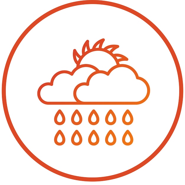 Diseño vectorial Estilo del icono de lluvia