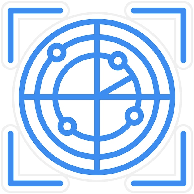 Diseño vectorial Estilo del icono de localización de escaneo