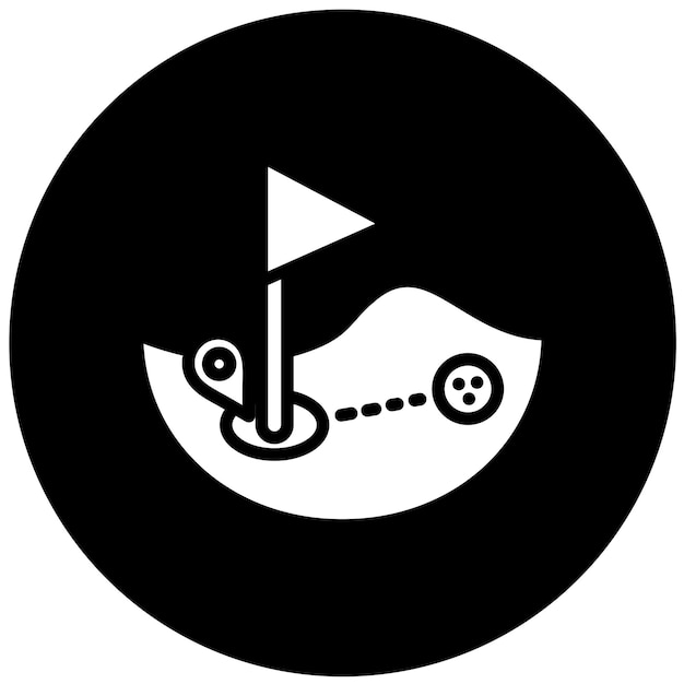 Diseño vectorial Estilo del icono del localizador del campo de golf