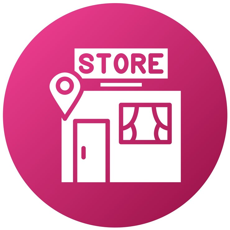 Vector diseño vectorial estilo del icono del localizador de la tienda