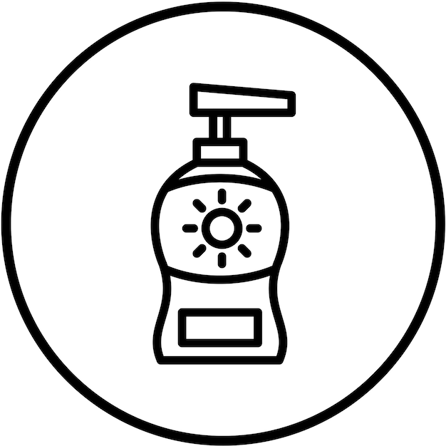 Diseño vectorial del estilo del icono de la loción solar