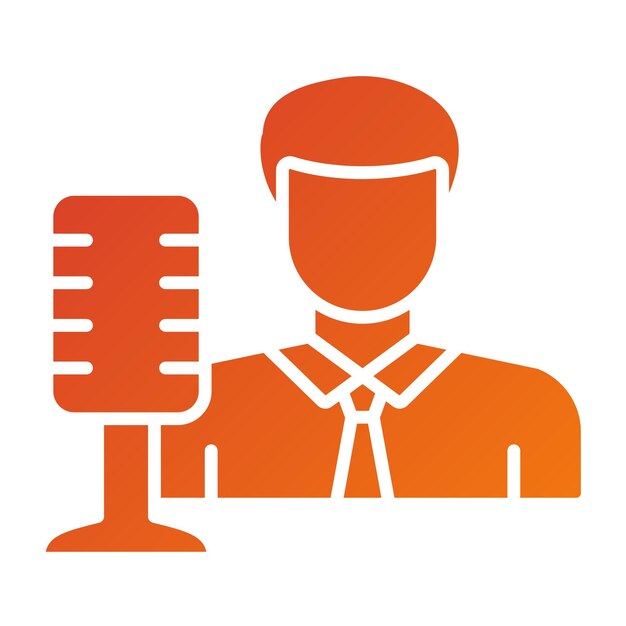 Diseño vectorial Estilo del icono del locutor