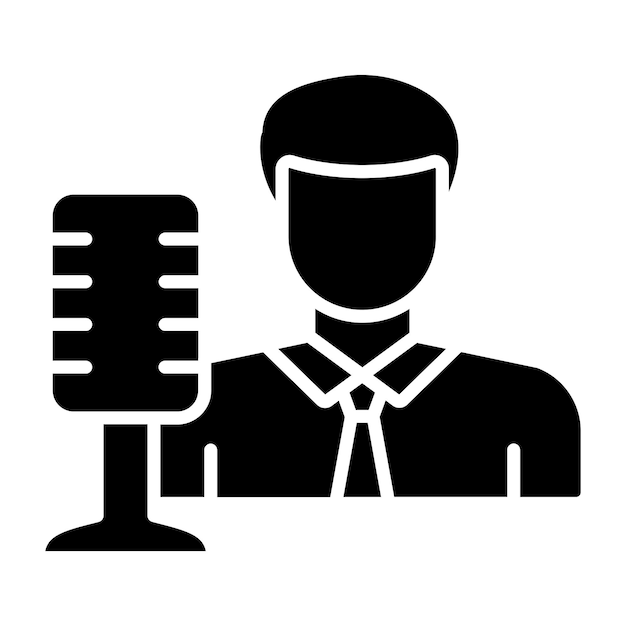 Diseño vectorial Estilo del icono del locutor