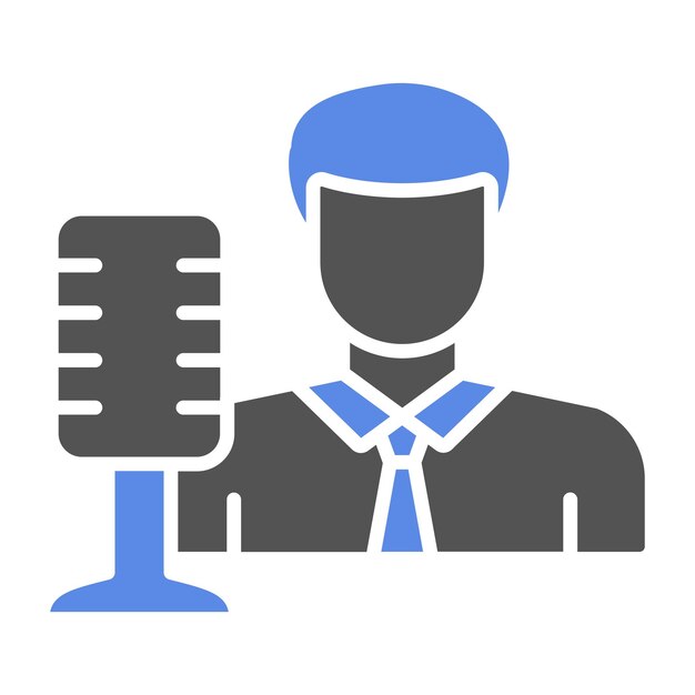 Diseño vectorial Estilo del icono del locutor